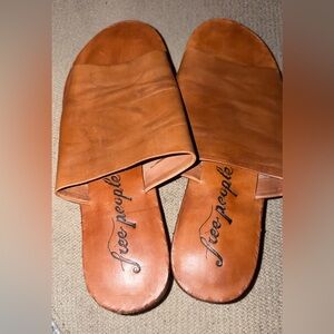 Free People Women's Brown Leather Mules